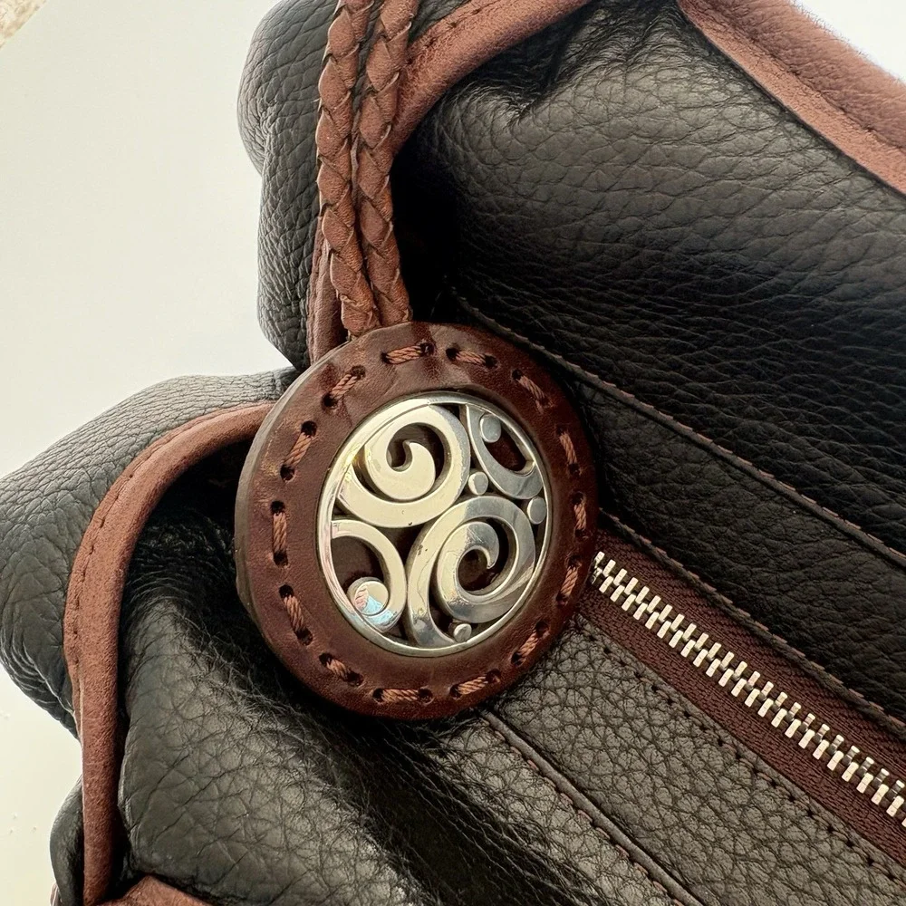 Brighton‎ London Groove Tatum Black Pebble Leather Hobo Shoulder Bag Classiccore